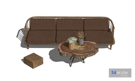 Sofa set Sketchup 3d model Sketchup Download Free 3dbrute