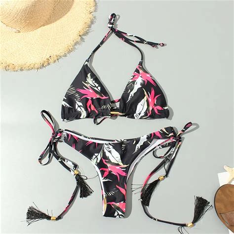 Summer String Bikini Women Triangle Bikini Sets Costumi Padded Two