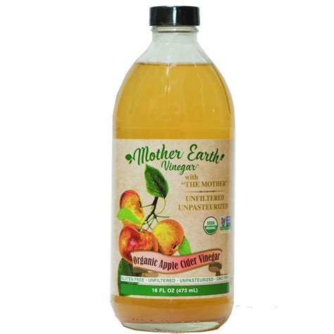 Mother Earth Organic Apple Cider Vinegar With The Mother Fresh Pressed Organic