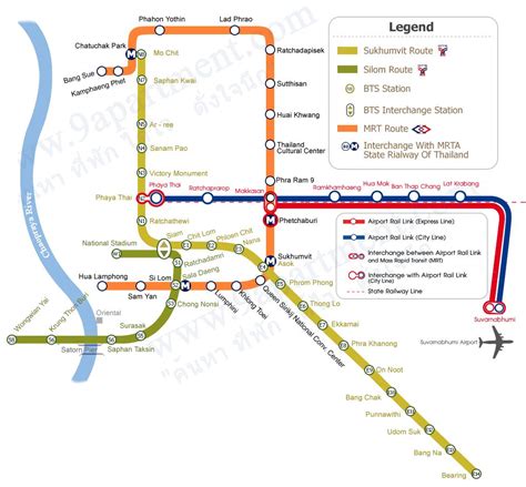 Bangkok route map - Bangkok skytrain route map (Thailand)