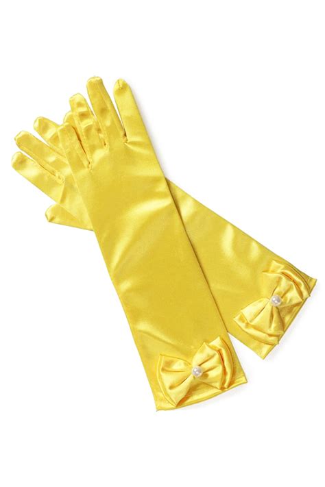 Long Yellow Belle Gloves | Dress Up Accessory | Princess Dress Yellow Glove