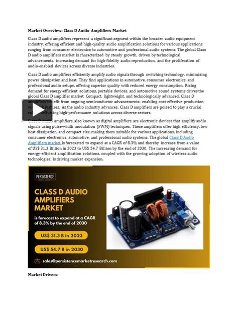 Ppt Class D Audio Amplifiers Market Strategies For Market Entry And