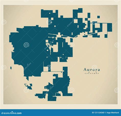 Modern City Map - Aurora Colorado City of the USA Stock Vector ...