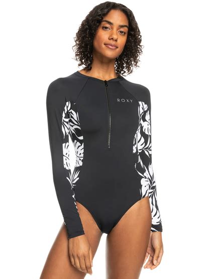 Womens Onesie Long Sleeve One Piece Swimsuit Roxy