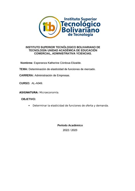 Tarea Virtual 4 Presupuesto INSTITUTO SUPERIOR TECNÓLOGICO