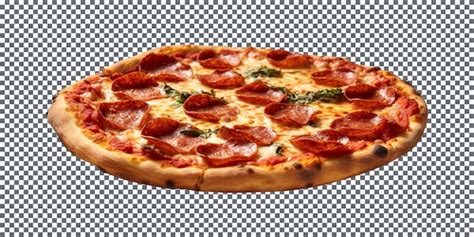 Pizza de pepperoni sem glúten isolada em fundo transparente PSD Premium