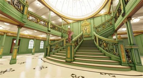 In The Mid S Rms Olympic S Grand Stair Case Was Painted Green As