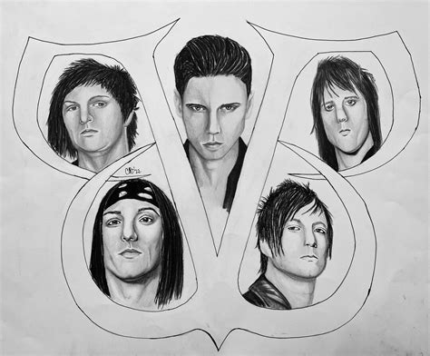 Black Veil Brides Poster Original Drawing 2022 Etsy