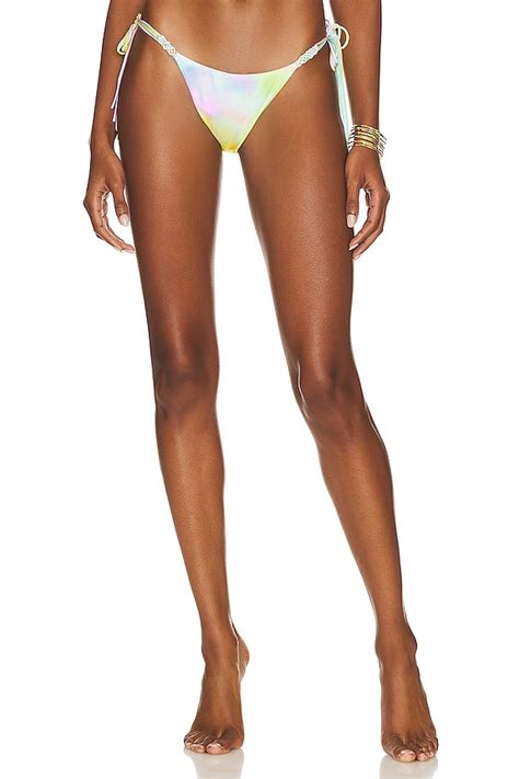 Pq Mila Tie Teeny Bikini Bottom In Sunrise Revolve