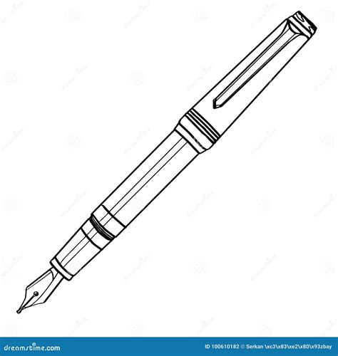 Pen Illustration Cartoon Drawing Coloring Stock Vector - Illustration of simple, tool: 100610182