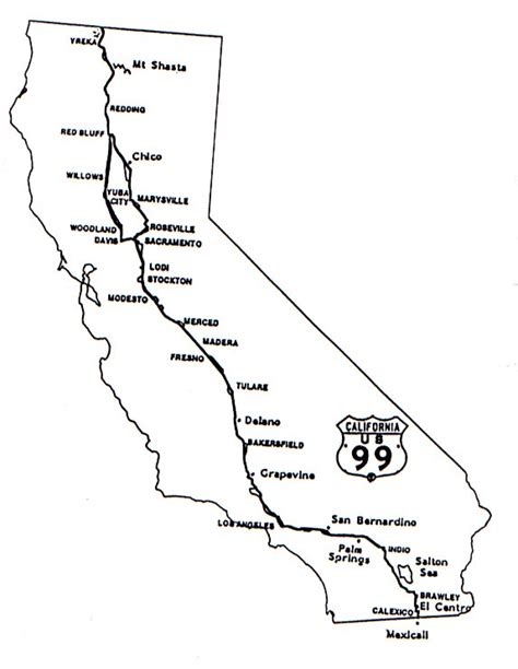 Hwy 99 California Map - Dorise Josephine