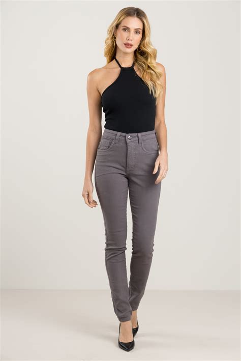 Calça Cinza Feminina - Calça Cinza Feminina na Oxiblue Jeans