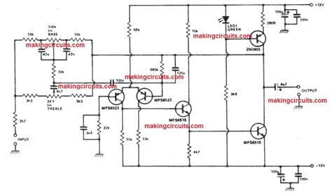 bass treble tone control circuits  designs discussed making easy