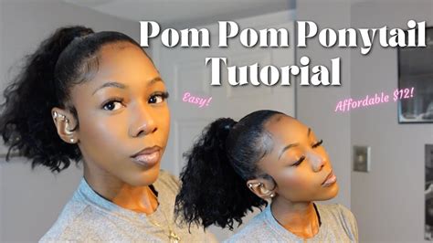 EASY POM POM PONYTAIL TUTORIAL YouTube