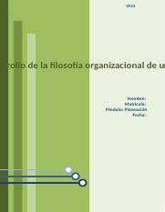 Desarrollado La Filosof A Organizacional De Una Empresa Docx