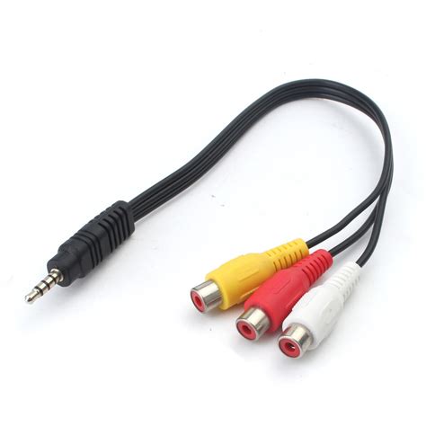 3.5mm mini av male to 3 rca female audio video cable stereo jack ...