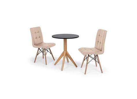Conjunto Mesa de Jantar Maitê 60cm 2 Cadeiras Eiffel Gomos Nude em Promoção é no Buscapé