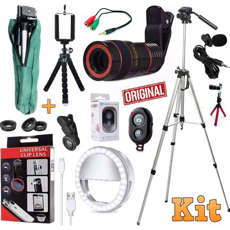 Kit Youtuber Tripé 1 30m Profissional Microfone Lapela Celular Super