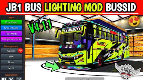 JB1 BUS MOD LED LIGHTING FOR BUS SIMULATOR INDONESIA How To Add LED