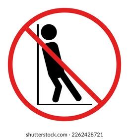 Sign Not Lean On Door Stock Vector Royalty Free 2262428721 Shutterstock