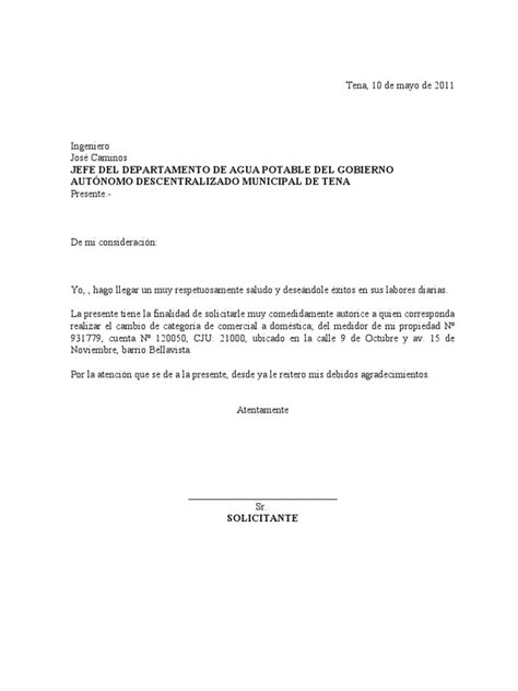 Ejemplo De Solicitud De Agua Potable Actualizado Junio Hot Sex Picture