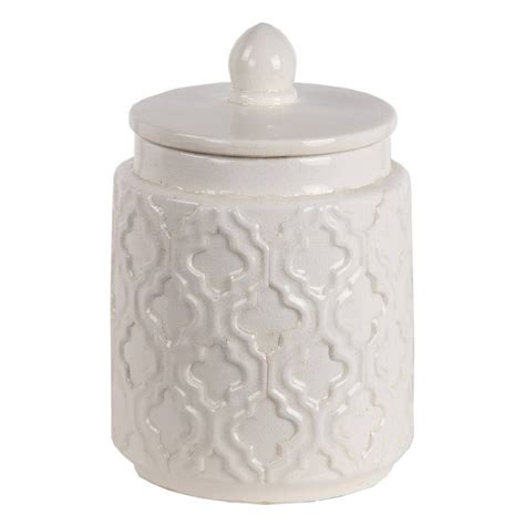 Privilege International Ceramic Jar With Lid White Walmart