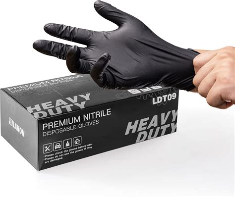 Lanon Guantes De Nitrilo Negro De Mil Guantes Desechables De Alta