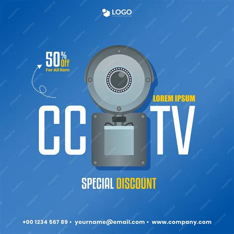 Premium Vector | Vector promotional cctv poster design