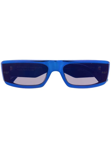 Retrosuperfuture Square Frame Blue Sunglasses Whats On The Star