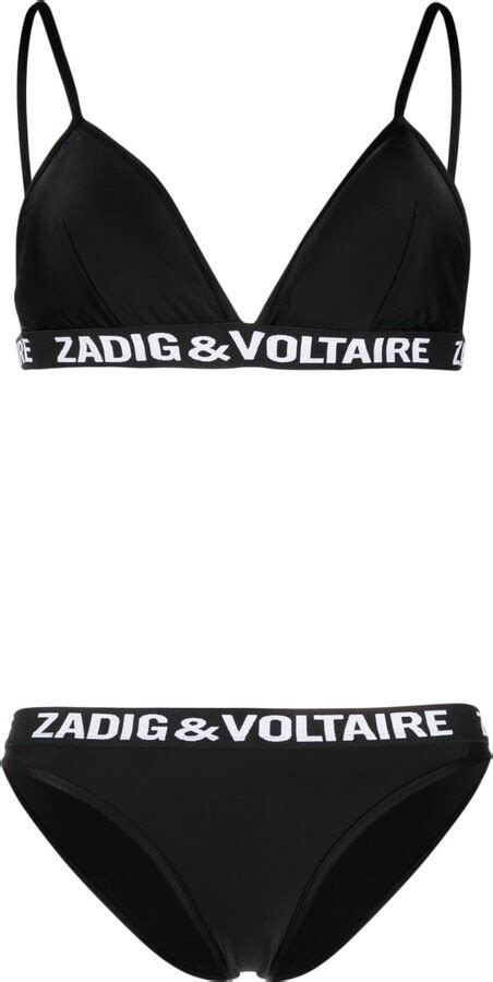 Zadig Voltaire Logo Trim Bikini Set Shopstyle Two Piece Swimsuits