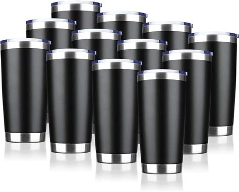 Tdyddyu 12 Pack 20 Oz Double Wall Stainless Steel Vacuum Insulated Tumbler Coffee