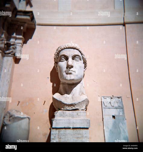 Head Of Constantine Statue In The Courtyard Of The Palazzo Dei