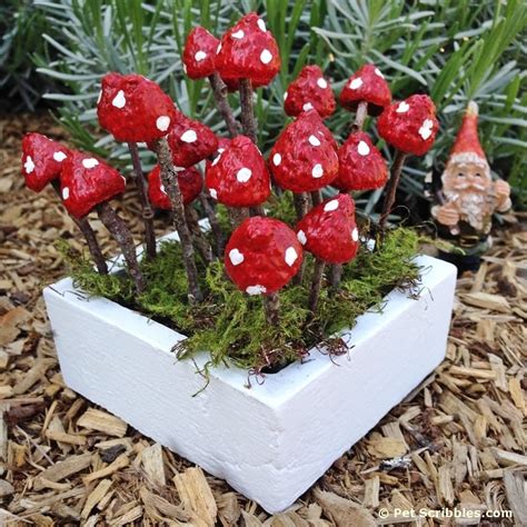 DIY Fairy Garden Mushrooms With Acorn Caps Pet Scribbles