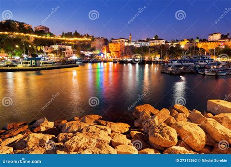 Old Town Kaleici In Antalya Turkey At Night Stock Photo Image Of