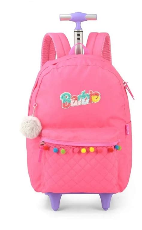 Mochila Rodinhas Luxcel Barbie Pink MC51625BBPK Papelaria Criativa