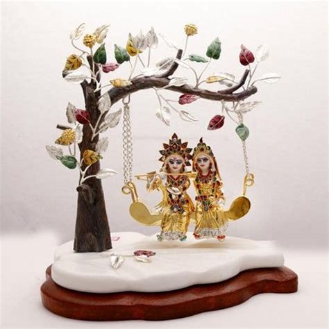 Golden Radha Krishna In Jhula For Temple At Best Price In New Delhi