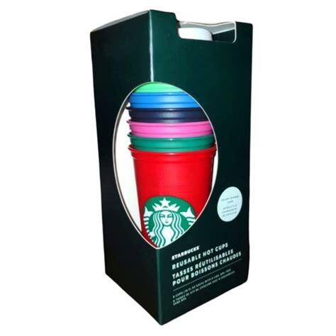 Starbucks Dining Nwt Starbucks Color Changing Reusable 6 Oz Hot Cups With Lids Set Of 6