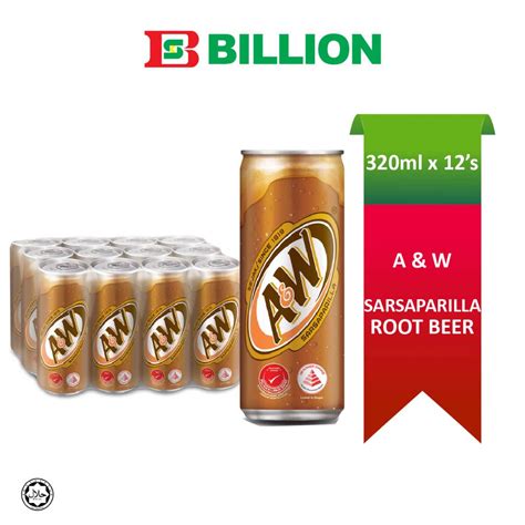 Aandw Sarsaparilla Root Beer Cans Drink 320ml X 12s Shopee Malaysia