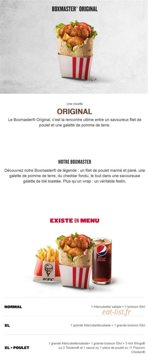 Total Imagen Kfc Carte Prix Fr Thptnganamst Edu Vn