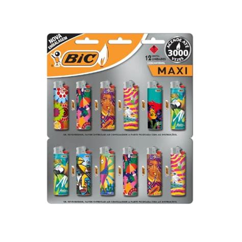 Bodegamix Isqueiro Bic Maxi Collection Cores Sortidas Cartela