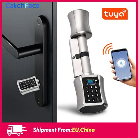 Tuya App Impress O Digital Fechadura Do Cilindro Bluetooth Biom Trico