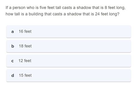 If a person who is five feet tall casts a | StudyX