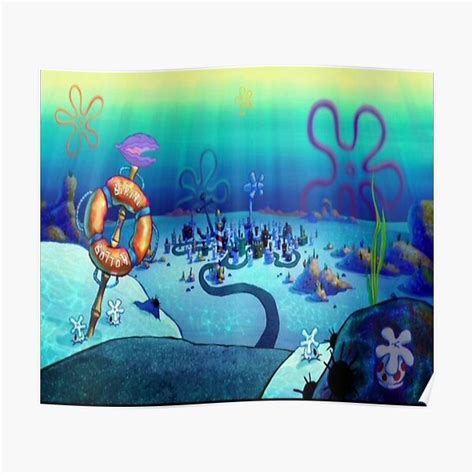 Spongebob Squarepants Bikini Bottom Poster For Sale By Radrollins Redbubble