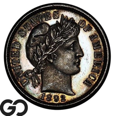 1892 Barber Dime Cameo Proof Solid Gem Pr Cam Ebay