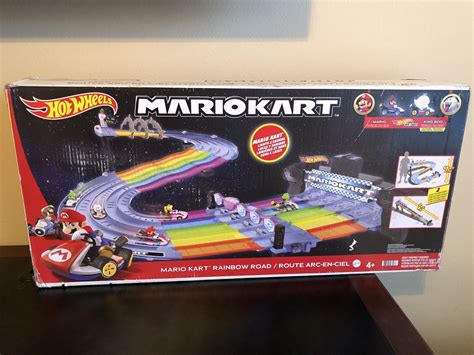 Hot Wheels Mario Kart Rainbow Road Race Track Set Factory Sealed Brand New Ebay