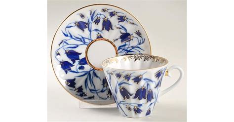 Bluebells Flat Cup Saucer Set By Lomonosov Replacements Ltd