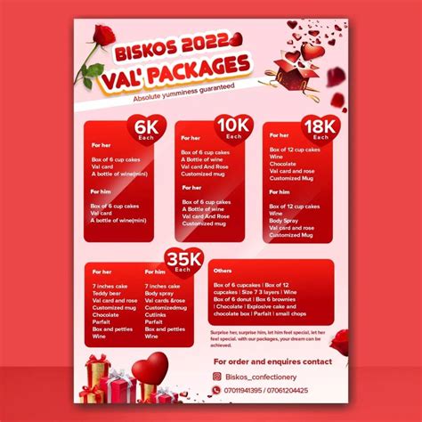 Valentine Packages Flyer And Poster Design Graphic Design Flyer