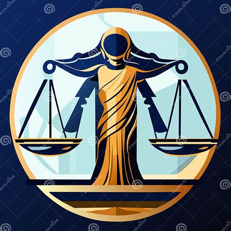 Symbol of Justice with Scales of Justice in Circle. Vector Illustration ...