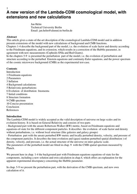 (PDF) A new version of the Lambda-CDM cosmological model, with ...