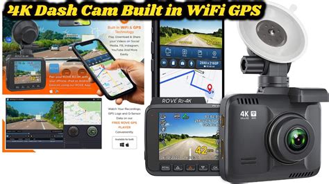 Rove R K Dash Cam Built In Wifi Gps Car Dashboard Camera Recorder